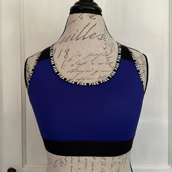 NWOT PINK Victorias Secret Crop Racerback Sports Bra - Cobalt - Picture 1 of 9